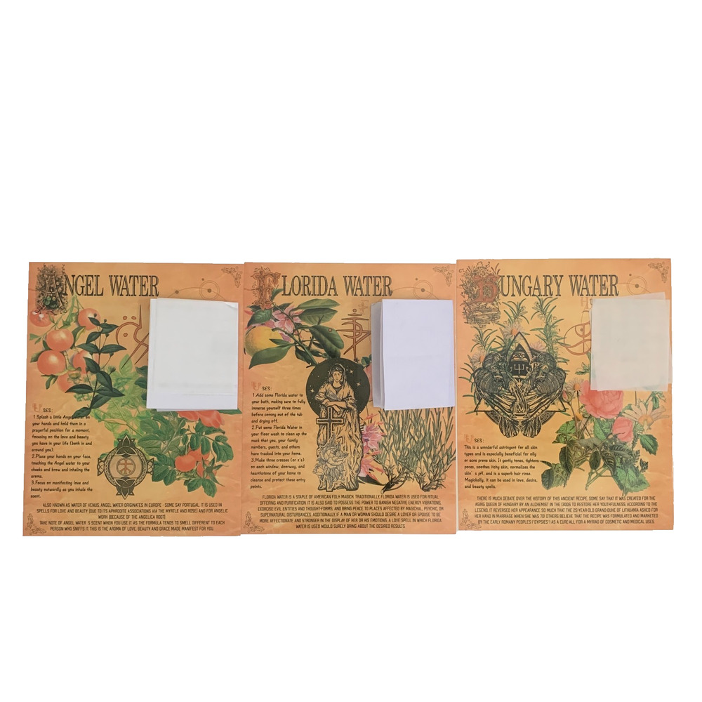 Hungary, Angel, Florida Water Recipe Lot Of 3 Vinyl 14x11 Home Decor Poster New